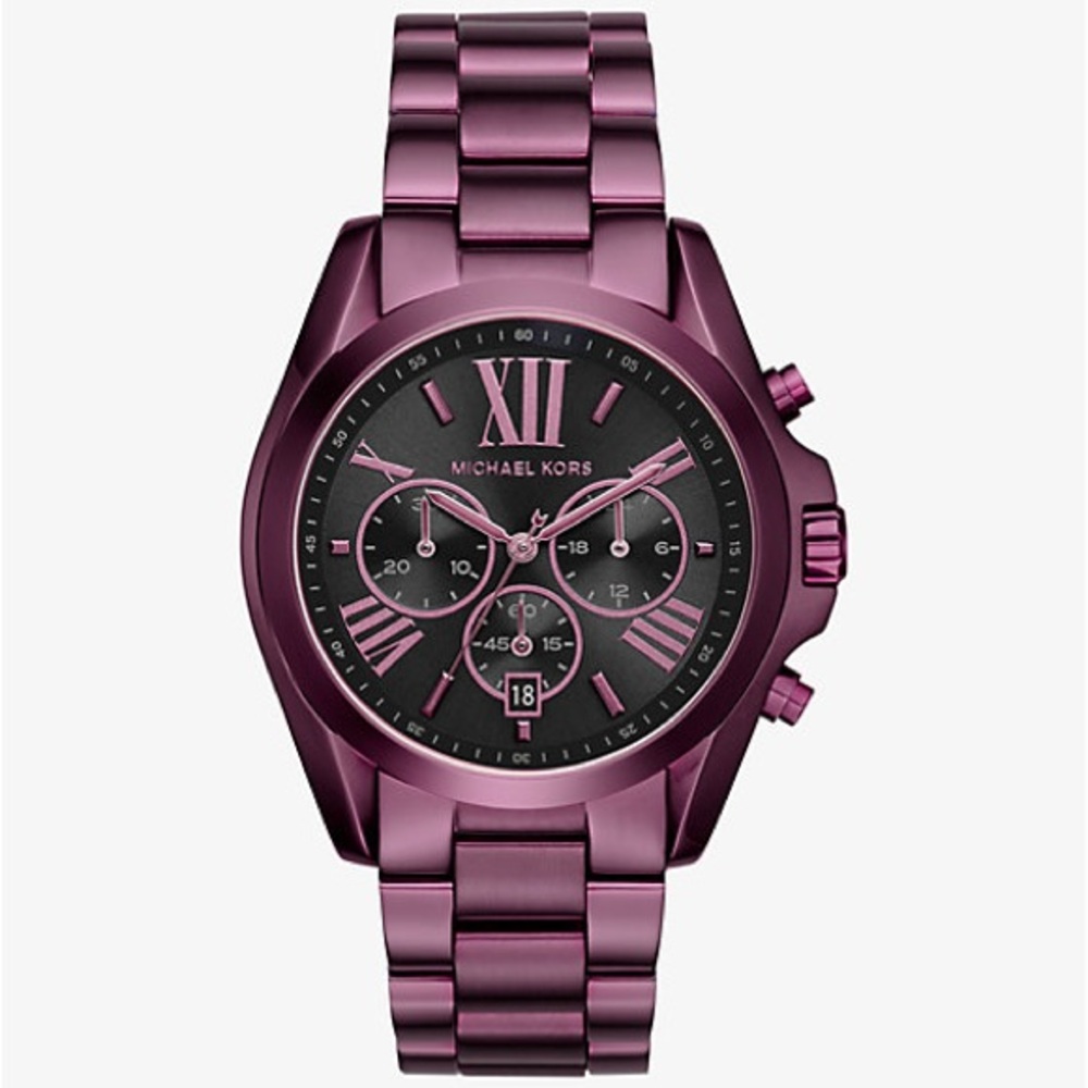 Michael Kors Bradshaw Chronograph Plum-Tone Stainless Steel Watch, model MK6398